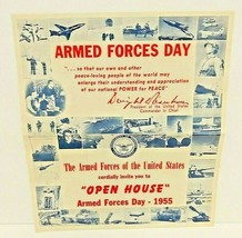 Armed Forces Day Open House Invitation 1955 United States Eisenhower - £29.88 GBP