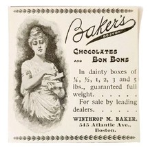 Baker&#39;s Boston Chocolate 1897 Advertisement Victorian Bon Bons Dessert A... - £15.43 GBP