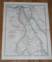 1907 Antique Map Of Egypt Sudan Nile River Nubia / Africa / Saudi Arabia - £19.69 GBP