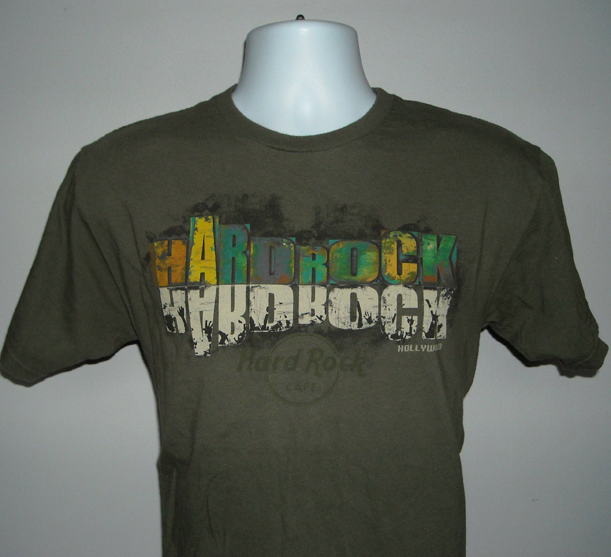 MENS Hard Rock Cafe Hollywood t shirt medium green Save the Planet - $22.72