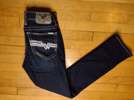 Salvage Buckle Jeans Mens 30x32 Havoc Straight Slim Fit Dark Blue Denim ... - £27.96 GBP