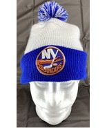 New York Islanders Fanatics Cuffed Knit Winter Hat With Pom White &amp; Blue... - £9.84 GBP