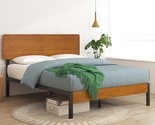 ZINUS Olivia Metal and Bamboo Platform Bed Frame, No Box Spring Needed, ... - $246.99