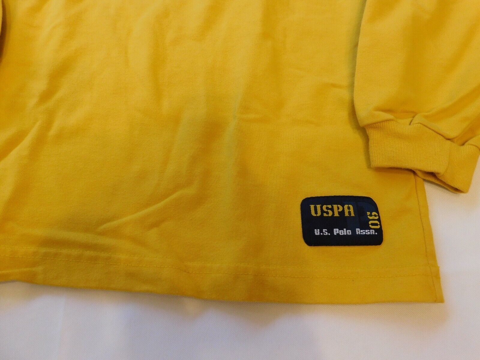 U.S.Polo Assn. Youth Boys T Shirt Long Sleeve Size 7 Yellow Navy Blue GUC - $12.86