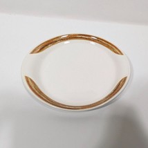 Syracuse China 10&quot; Oval Plate White With Brown Accent Mid-Century Modern Design - $11.60