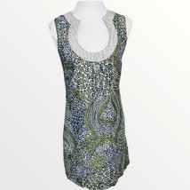 Trina Turk Blue Metallic Brocade Sleeveless Mini Dress Size 2 - £23.48 GBP