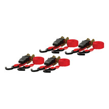 CURT 16 Red Cargo Straps w/&quot;S&quot; Hooks - 500 lbs - 4 Pack [83002] - £23.72 GBP