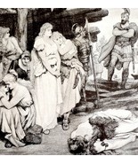 Caesar&#39;s Roman Soldiers Defeat Germans 1913 Plate Print 2 Page History D... - $39.99