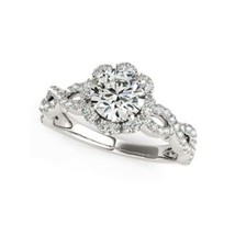 1 carat diamond floral design engagement ring 14K white gold - £8,799.27 GBP