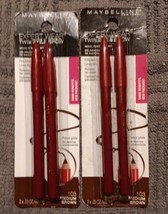 2 Pack Maybelline Expert Wear Eye &amp; Brow Eyeliner Pencil, Medium Brown(MK16/5) - £15.77 GBP