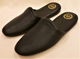 L.B. Evans Aristocrat Scuff Men&#39;s Slippers Sz.-10M Black Leather - £39.94 GBP