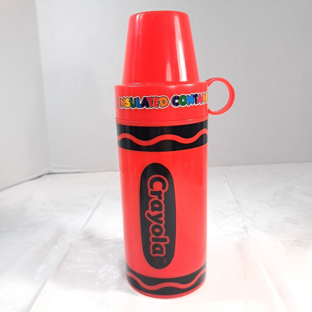Crayola crayon Insulated Container thermos soup mug cup lid red 2010 pla... - $20.00