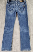 Miss Me Jeans Womens 29 Blue Denim Embroidered Western Sunny Bootcut Pants - $29.69