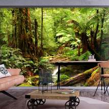 Tiptophomedecor Peel and Stick Nature Wallpaper Wall Mural - Forest Jungle Brook - £47.95 GBP+