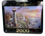 Sure-Lox Majestic Lighthouse Haven 2000 pc Puzzle  39&quot; x 27&quot; Tin Box - $11.97