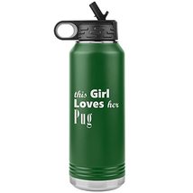 Pug - 32oz Insulated Water Bottle - Green - £33.22 GBP