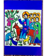 Hand Painted Painting Based on Armenian Ancient Miniature &quot;Palm Sunday&quot; - £24.42 GBP