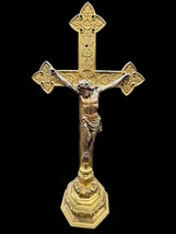 Antique Altar Cross 1927 Chalice Gold Metal 16&quot; Aronson Christian Church - $5,591.98 MXN