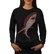 Wellcoda Shark Ocean Fish Womens Sweatshirt, Bloody Casual Pullover Jumper - £23.10 GBP+