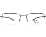 Nike Flexon Eyeglasses Frames 4284 072 Matte Gray Gunmetal Half Rim 56-1... - $140.03
