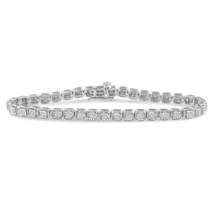 Exquisite Miracle-set Square Milgrain Link Tennis Bracelet with Diamonds - $242.00