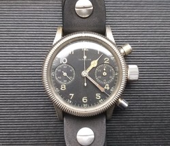 WWII German Luftwaffe Pilot Glashutte Tutima Military Chronograph Wrist Watch - $9,405.00