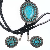 Large Larry Etcitty Navajo 14k accented Sterling Kingman turquoise clust... - $1,435.50