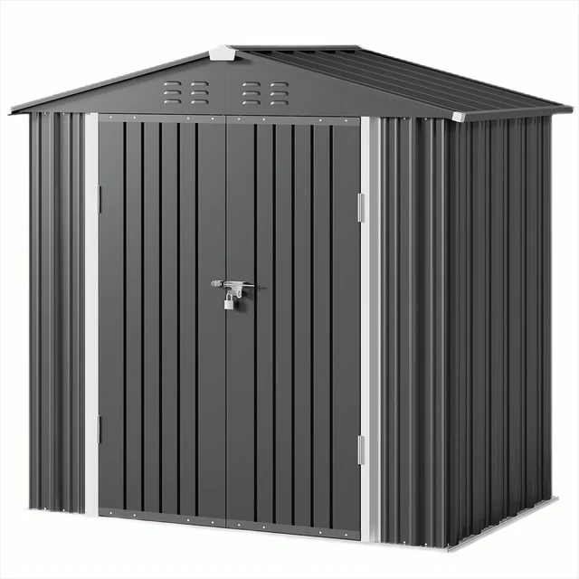 Lofka Outdoor Storage Shed 6x4&quot; Metal Garden Shed w Transparent Panel Windows - £434.70 GBP
