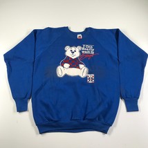 Vintage Bingo Sweatshirt Mens Extra Large Blue Crew Neck Bear Graphic - $23.12