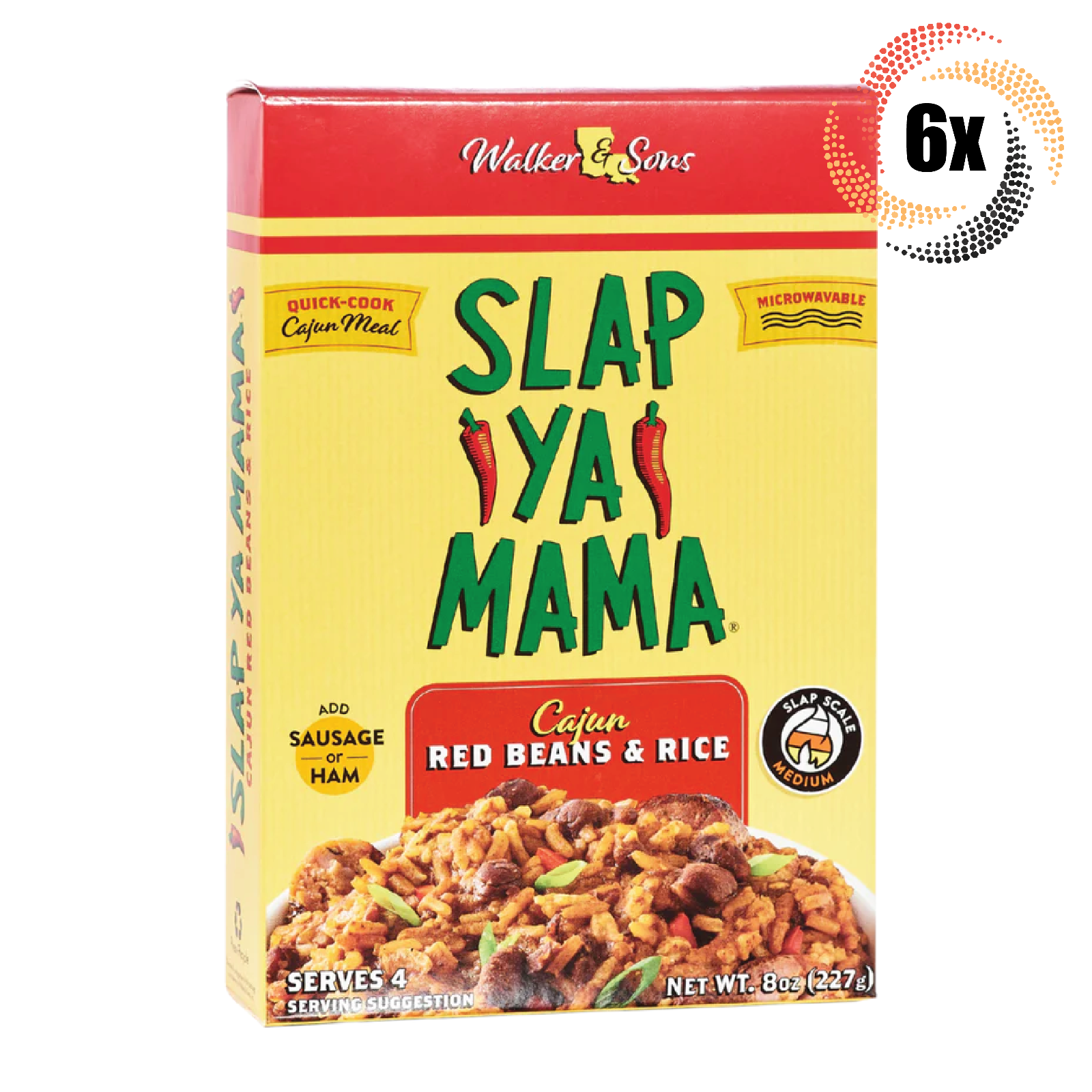 6x Boxes Walker & Sons Slap Ya Mama Cajun Flavor Red Beans & Rice | 8oz - $49.86
