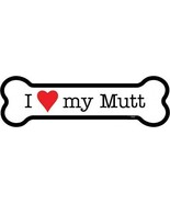 I (Heart) Love my Mutt Bone shaped Car Fridge Magnet 2&quot;x7&quot; USA NEW Water... - £3.92 GBP