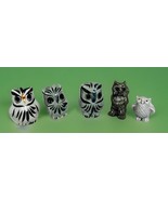 3 Mex Owls Thumbprint Figurines Lot Of 5 Owls Collectibles - $30.00