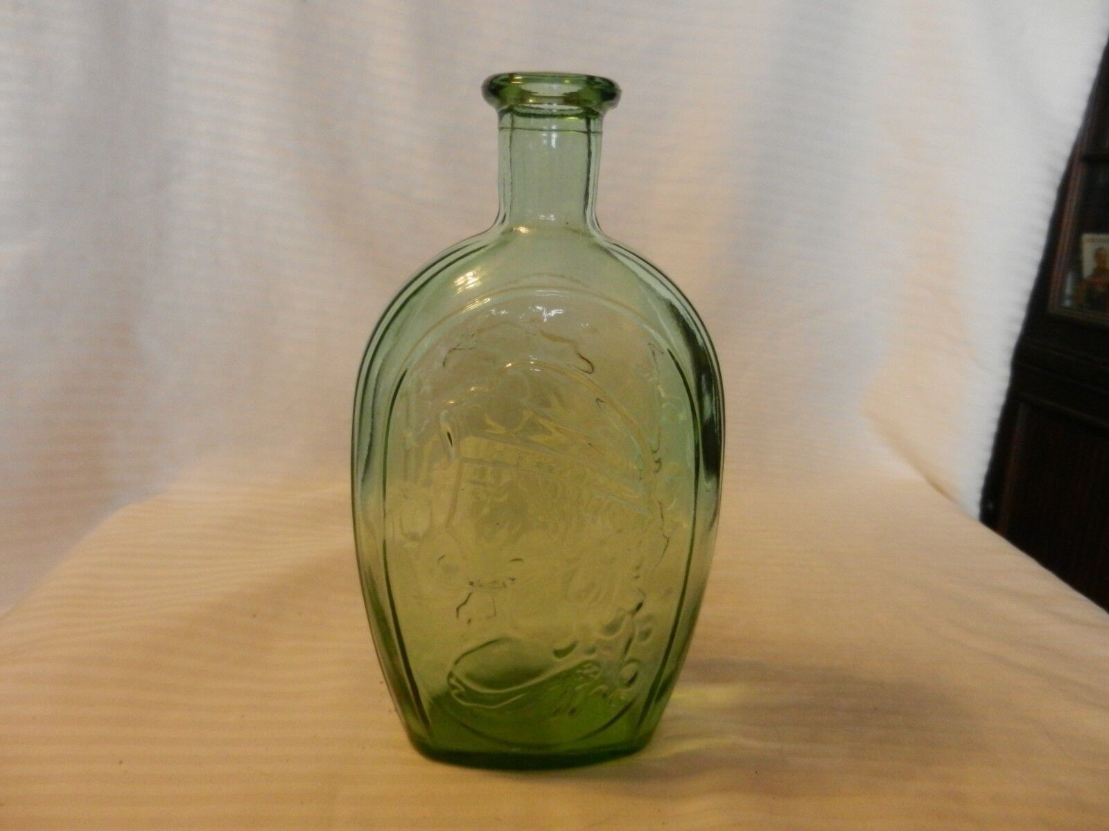 Lady Liberty & American Eagle Green Glass Bottle Wheaton Glass - $60.00