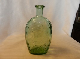 Lady Liberty &amp; American Eagle Green Glass Bottle Wheaton Glass - £46.98 GBP