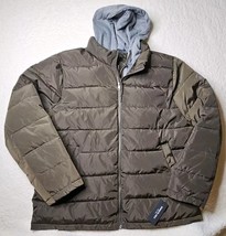 Men’s Kenneth Cole Quilted Puffer Hipster Jacket with Hood Olive Green 2... - $79.19