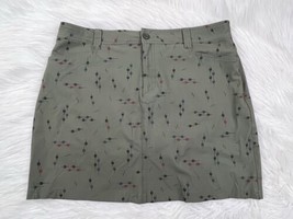 Eddie Bauer Green Skort Size 14 Pockets Stretchy  Arrow Print Tennis Golf Casual - £11.15 GBP