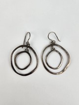 Silpada Sterling Silver Double Hoop dangle earrings 2" drop - £31.28 GBP