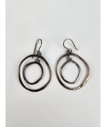 Silpada Sterling Silver Double Hoop dangle earrings 2&quot; drop - £30.96 GBP