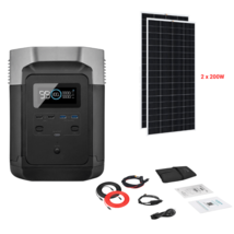 EcoFlow DELTA 1008Wh 1600W + Solar Panels Complete Solar Gen 200W Rigid 2 Panels - £905.26 GBP