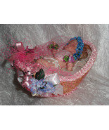 DOLL Polynesian baby in basket, satin pillow w/lace trim, flowers &amp; more /a - £5.43 GBP
