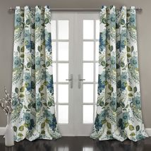 Lush Decor Floral Paisley Light Filtering Window Curtain Panel Pair, 52&quot;W, Blue - £24.34 GBP