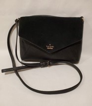 Kate Spade SPENCER&#39;S COURT Black Suede &amp; Pebbled Leather Envelope Crossbody - £39.56 GBP