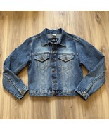 Vintage 90&#39;s LEI Jean Jacket Medium Wash Distressed Size Medium Cropped ... - €23,02 EUR