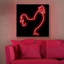 Led Neon Sign, 600mm X 500mm - Rooster - £195.46 GBP