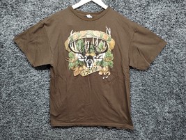 T Shirt Men XL Brown Tee Pre Shrunk Dad Animal Lover Delta Pro Weight Buck Dear - $16.67