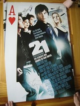 21 Movie Poster Signed By Actors Lawrence Fishburne Jim Sturgess Kate Bo... - $447.88