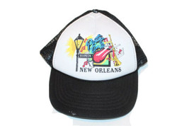 Vintage 90s Streetwear New Orleans Jazz Music Spell Out Trucker Hat Snap... - $18.76