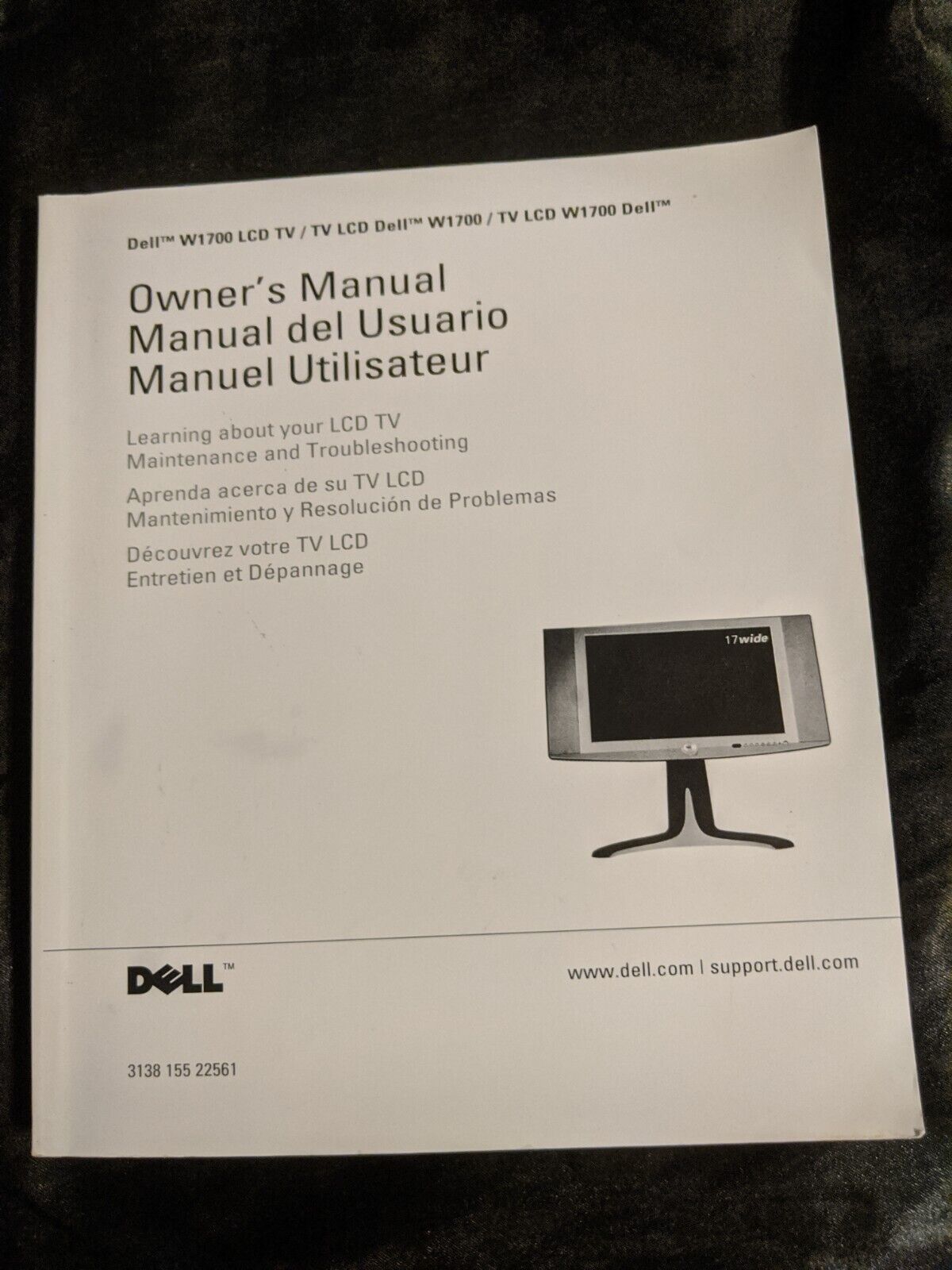 Dell W1700 LCD TV Owners Manual [paperback] various [Jan 01, 2003]… - $21.77