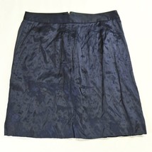 J.CREW 6 Navy Blue A-Line Pockets Silk Womens Pleated Skirt - £25.72 GBP