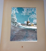 Vintage Church In The Winter Night Foil Print - $9.56 CAD